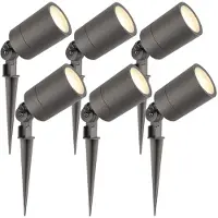 LEDVION Lot de 6 LED Extérieur Spot IP65 3W 2700K GU10 dimmable piquet