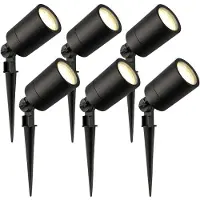 LEDVION Lot de 6 LED Extérieur Spot IP65 3W 2700K GU10 dimmable piquet