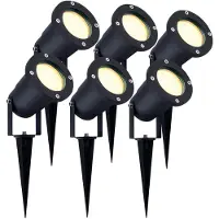 LEDVION Lot de 6 LED Extérieur Spot IP65 3W 2700K GU10 dimmable piquet