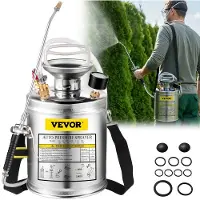 Vevor Pulvérisateur Inox 4L Brumisateur Jardin pour Plante pour Jardinage Domestique et Nettoyage au Sol