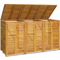 vidaXL Box pour poubelles pour 3 tonnes 210x89x117 cm bois massif acacia