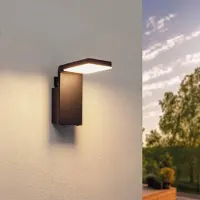 LEDVION applique solaire LED rectangulaire noir 5W blanc chaud IP44