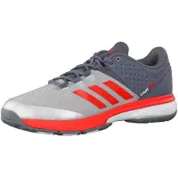 Adidas Court Stabil, chaussures de handball, pour hommes, gris, rouge, acier inoxydable, pour adultes, unie, taille 44,3 (44 1/3)