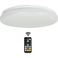 Silamp Plafonnier LED 18W IP44 avec Détecteur et Télécommande - Blanc Neutre 4000K - 5500K