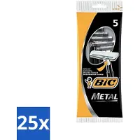 BIC - Lames de rasoir - Métal - Lame simple - Lames jetables - 5 lames de rasoir - Pack avantage - 25 pièces