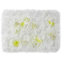 StarTech.com Mur de fleurs artificielles - Lot de 12 panneaux en soie - Roses, dahlias, hortensias - Décoration pour mariages et arrière-plans photo - 60 x 40 cm - Blanc
