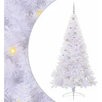 Syfax Sapin de Noël artificiel avec 300 LED Blanc 210 cm PVC et Acier