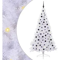 Syfax Sapin de Noël artificiel avec 300 LED Blanc 210 cm PVC et Acier
