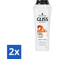 Schwarzkopf Gliss-Kur - Shampooing - Total Repair - Régénère et renforce - Hydrolysé - 400 ml - Pack avantage - 2 pièces