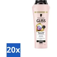 Schwarzkopf Gliss-Kur - Shampooing - Spliss Wunder - Répare les pointes fourchues - 400 ml - Pack avantage - 20 pièces