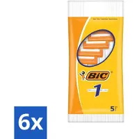 BIC - Lames de rasoir - Lame simple - Lames jetables - 5 lames de rasoir - Pack avantage - 6 pièces