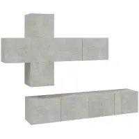 vidaXL Ensemble d'armoires TV 7 pièces gris béton Bois composite