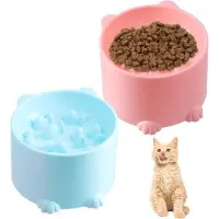 OEM Porte-chat anti-glissement à deux niveaux surélevé Porte-chat anti-glissement Porte-chat confortable avec tapis antidérapant pour chats et petits chiens qui mangent lentement