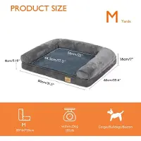 StarTech.com Lit pour chien, modèle canapé - Taille M - Design de canapé avec bordure - Fond en Oxford résistant à l'eau - Rembourrage épais en mousse - Housse amovible et lavable - Gris