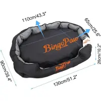 StarTech.com Grand lit pour chien - Canapé pour chien XXL - Tissu Oxford imperméable - Housse amovible et lavable - Résistant aux griffures - Coussin moelleux - Noir et gris