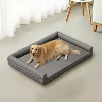 StarTech.com Canapé pour chien, lit pour chien - Canapé d'intérieur pour animaux de compagnie - Microfibre, similicuir - Imperméable - Housse amovible et lavable - Rembourrage doux - Taille M - Gris anthracite