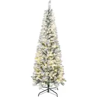 StarTech.com Arbre de Noël artificiel, avec effet neige - 180 LED - 11 programmes d'éclairage - 479 branches - Diamètre 65 cm - Hauteur 180 cm - Vert/Blanc