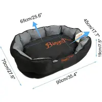 StarTech.com Lit pour chien - Canapé pour chien, taille XL, pour grandes races - Tissu Oxford 900D imperméable - Housse amovible et lavable - Résistant aux griffures et robuste - Lavable en machine - Noir/Gris