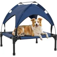 StarTech.com Lit pour chien - Lit avec toit - Respirant - Imperméable - Pour chiens jusqu'à 20 kg - 76 x 61 x 70 cm - Vert armée