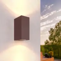 LEDVION applique extérieure Cube rouille GU10