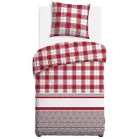 Darymex Parure de lit, en flanelle, pour l'hiver, chaude, dimensions 140x200, modèle 31520-1, motif à carreaux rouges