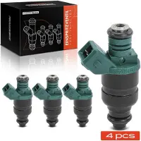 StarTech.com 4 injecteurs de carburant - Pour VW, référence OEM 037906031 - Essence - Injection par papillon des gaz - 2 broches - Avec joint, longueur 63,4 mm