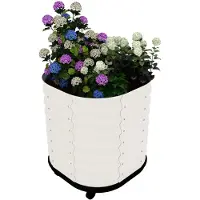 StarTech.com Bordure surélevée galvanisée sur roulettes - Jardinière métallique 60x60x70 cm - Avec roues - Réservoir d'auto-arrosage - Pour intérieur et extérieur - Blanc crème