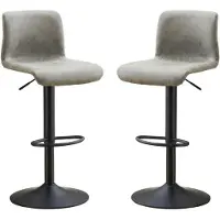 StarTech.com Tabourets de bar ergonomiques - Tabourets de comptoir en forme de S - Réglables en hauteur - Pivotants - Revêtus de similicuir - Structure métallique - Gris, lot de 2