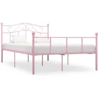 vidaXL Lits de lit en métal rose 160x200 cm