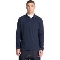 Timberland Polo pour homme, manches longues, bleu