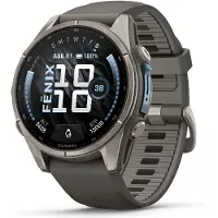 Garmin FENIX 9 43 MM TITANIUM WITH PEBBLE GRAY SILICONE BAND