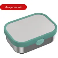 Mepal Boîte à sandwich Campus en acier inoxydable avec fourchette, Lunch box, Vert