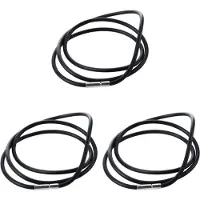 Torribaly Lot de 3 colliers en caoutchouc de 25,5 pouces et 3 mm avec fermoir en acier inoxydable