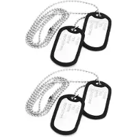 Torribaly Lot de 2 colliers et pendentifs en alliage avec plaque d'identité pour chien, style tendance pour homme