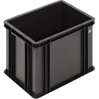 WEZ Conteneur ESD BL, poignées sur les côtés, noir, 400 x 300 x 320 mm