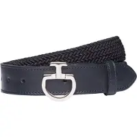 Cavalleria Toscana Ceinture pour femmes, modèle élastique CT, fermeture à boucle FS, collection 2024, couleur bleu marine/bleu marine, taille S