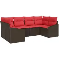 vidaXL Ensemble de salon de jardin 6 pièces, marron [Matériau synthétique] : rotin synthétique