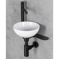 Hak TETRIS support avec lavabo à poser, robinetterie sur le côté gauche, noir mat
