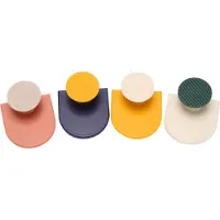 Typecat Lot de 4 crochets muraux solides en forme d'orgue, adhésifs, étanches, pour rangement de cuisine et de salle de bain