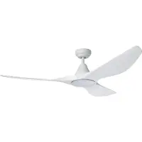 Eglo Ventilateur de plafond & lumière LED PORTSEA ABS blanc mat, acrylique milky 19W 3000K, 4000K, 5000K H:29.5cm Ø132cm avec télécommande