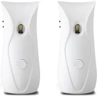 TAUOH 2X Automatique Distributeur de Désodorisant pour Salle de Bain avec Vaporisateur de Désodorisant à Minuterie Fixé Au Mur