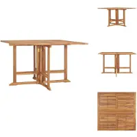 vidaXL Table de jardin pliante 110x110x75 cm bois massif teck - Tables de jardin