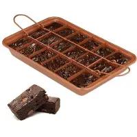 OEM Moule à brownies avec cloison et fond amovible - Moule à 18 mini-gâteaux - Revêtement antiadhésif - Acier au carbone - Moule à pâtisserie carré marron