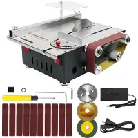 OEM Scie circulaire de table, mini ponceuse à bande, réglage de vitesse variable, noir, UE