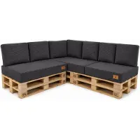 Odol-Plusz Coussin de palette, ensemble de 10 pièces, 120x80 cm, corde | Coussin de siège de qualité supérieure pour palettes européennes