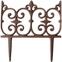Esschert Design Lot de 12 pots à fleurs ornés de la fleur de lys française.