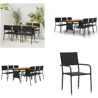 vidaXL 7 pcs. Salon de jardin Poly Rotin Noir - Salon de jardin - Salon de jardin - Salon de terrasse - Salon d'extérieur