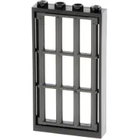 LEGO 1x fenêtre cadre 1x4x6 noir panneau de porte grille gris perle 92589 60596