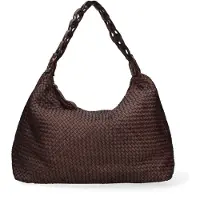 Gave Lux Sac bandoulière Lux pour femmes, en cuir véritable tressé, couleur cognac, avec bandoulière réglable, dimensions : 46 x 33 cm