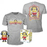 Funko POP! Et T-shirt : Figurine Exclusive Métallique De Stuart Faisant Du Roller Minions